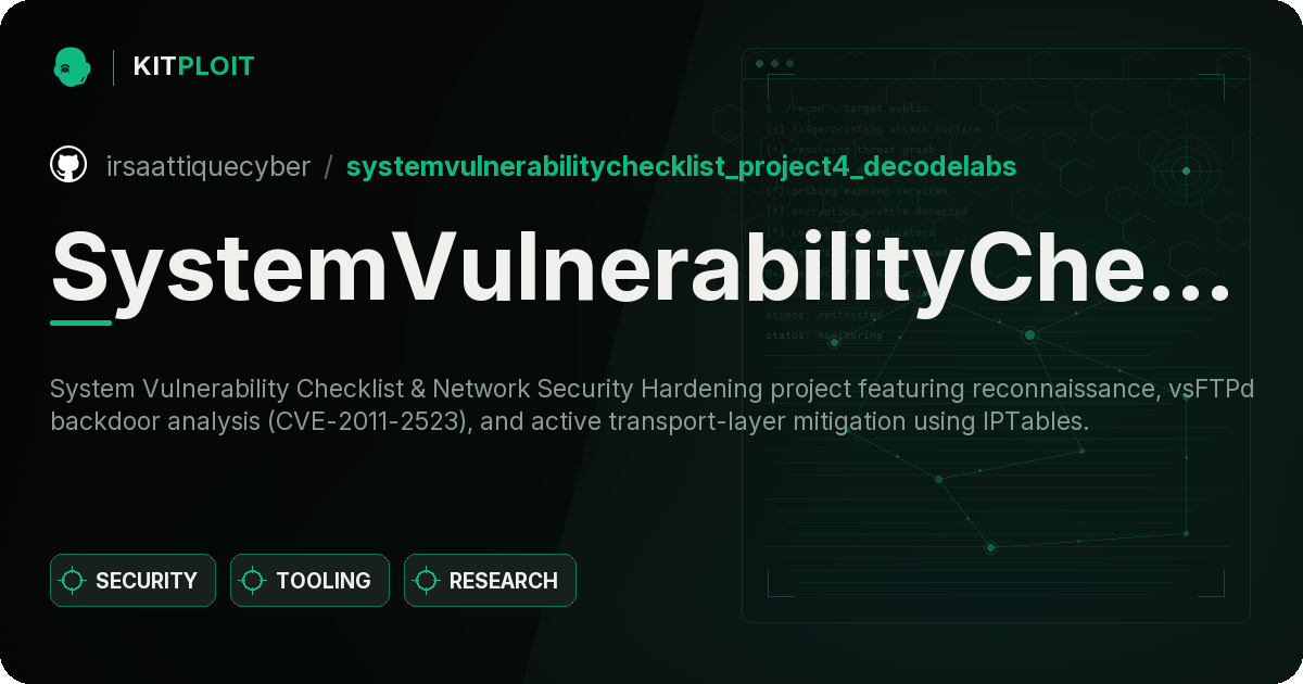 SystemVulnerabilityChecklist_Project4_Decodelabs preview