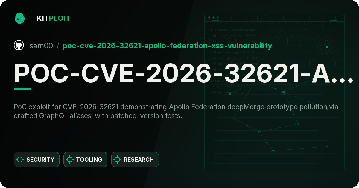 POC-CVE-2026-32621-Apollo-Federation-XSS-Vulnerability preview