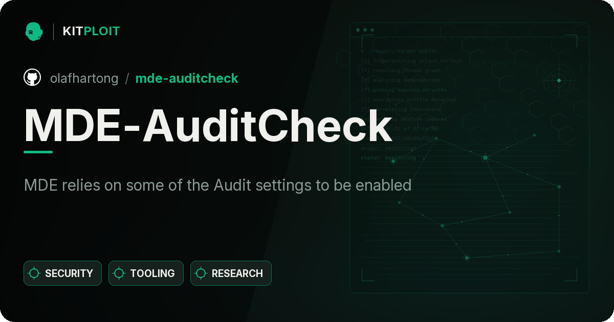 MDE-AuditCheck preview