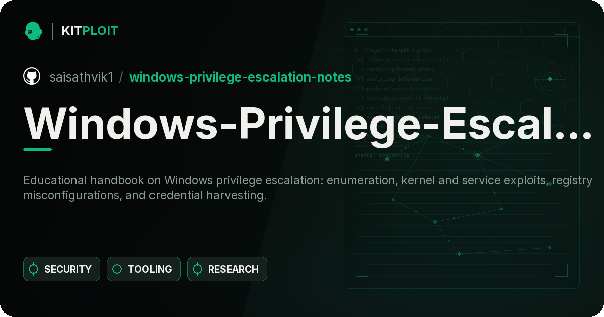 Windows-Privilege-Escalation-Notes preview