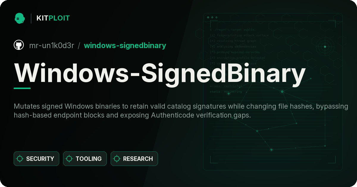 Windows-SignedBinary preview