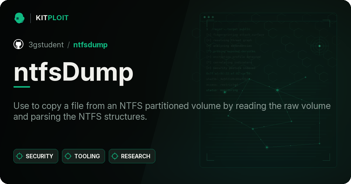 ntfsDump preview