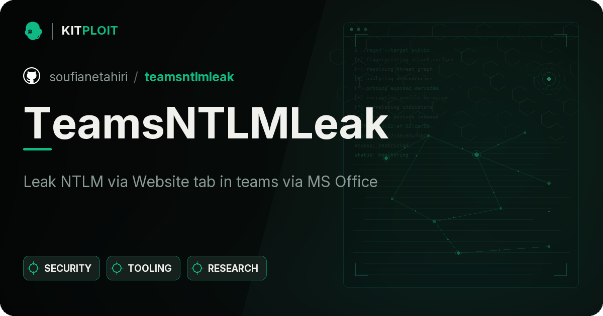 TeamsNTLMLeak preview