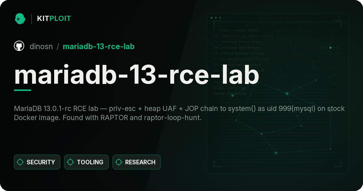mariadb-13-rce-lab preview