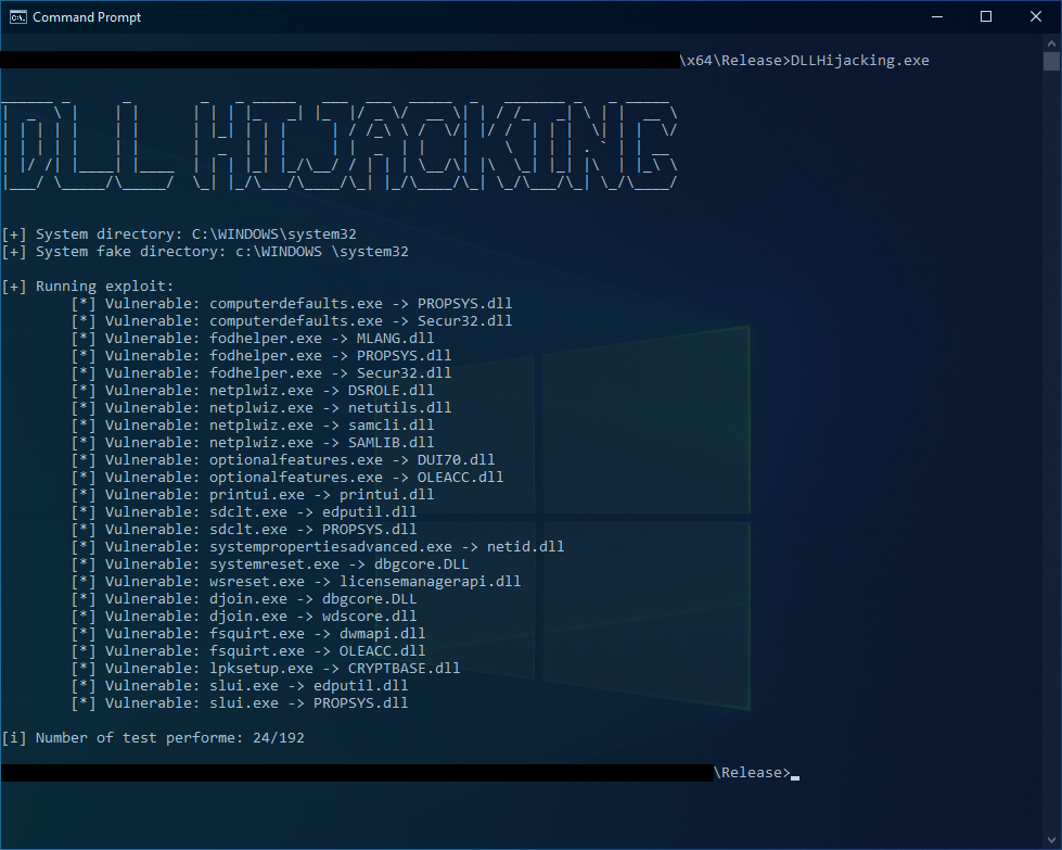 DLLHijackingScanner preview
