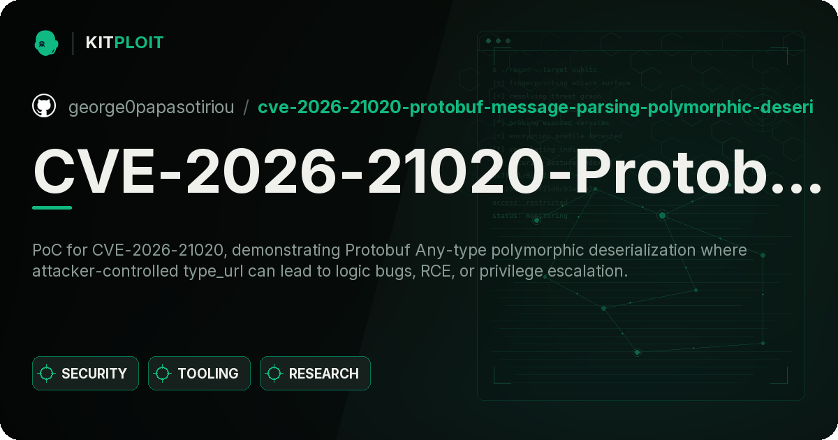 CVE-2026-21020-Protobuf-Message-Parsing-Polymorphic-Deserialization-Vulnerability preview