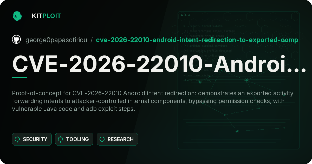 CVE-2026-22010-Android-Intent-Redirection-to-Exported-Component preview