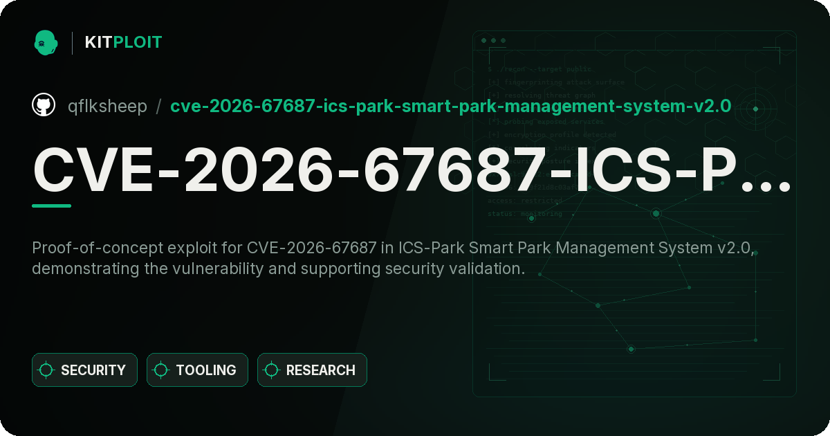 CVE-2026-67687-ICS-Park-Smart-Park-Management-System-v2.0 preview