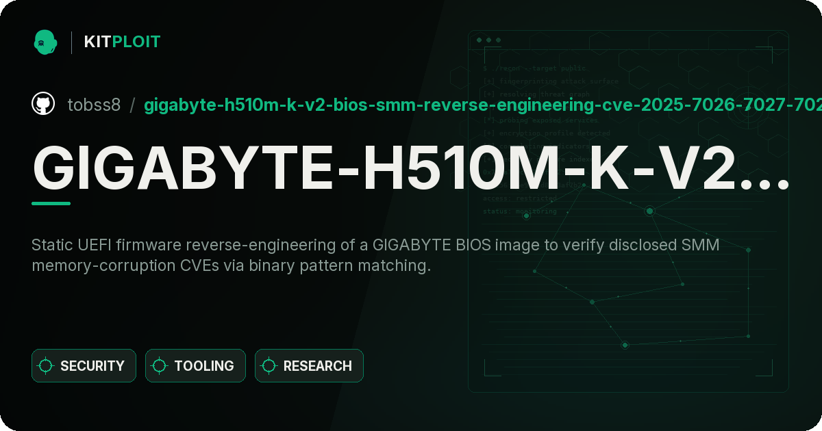 GIGABYTE-H510M-K-V2-BIOS-SMM-Reverse-Engineering-CVE-2025-7026-7027-7028-7029-Research preview