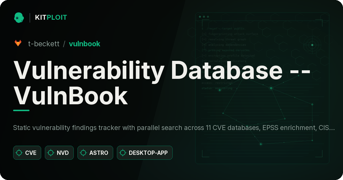Vulnerability Database -- VulnBook preview