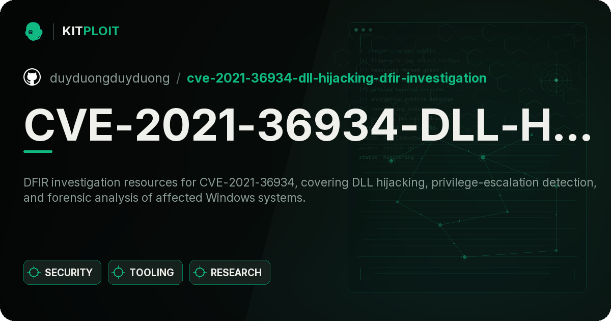 CVE-2021-36934-DLL-Hijacking-DFIR-Investigation preview