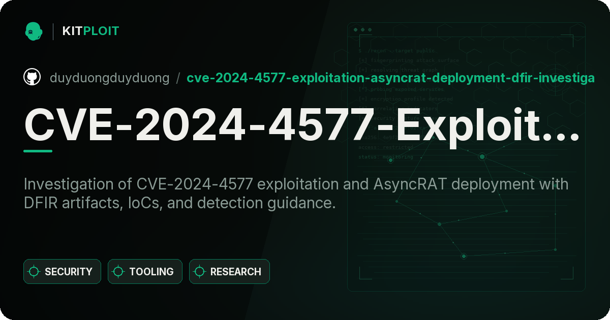 CVE-2024-4577-Exploitation-AsyncRAT-Deployment-DFIR-Investigation preview