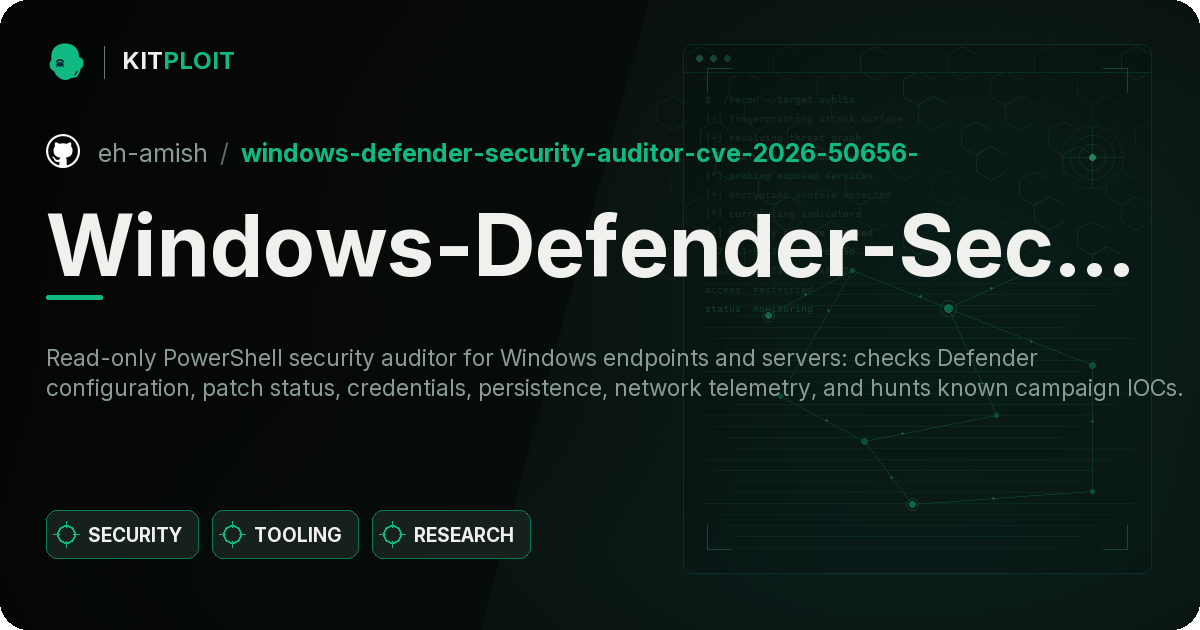 Windows-Defender-Security-Auditor-CVE-2026-50656- preview