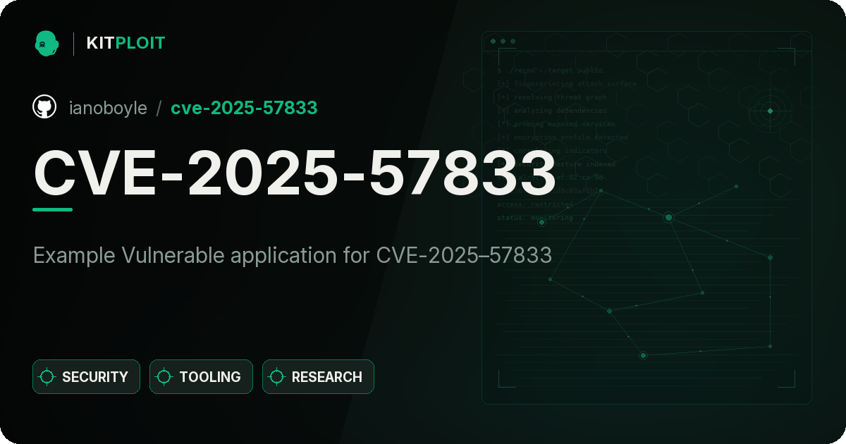CVE-2025-57833 preview