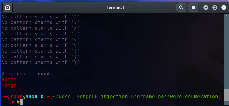 Nosql-MongoDB-injection-username-password-enumeration preview