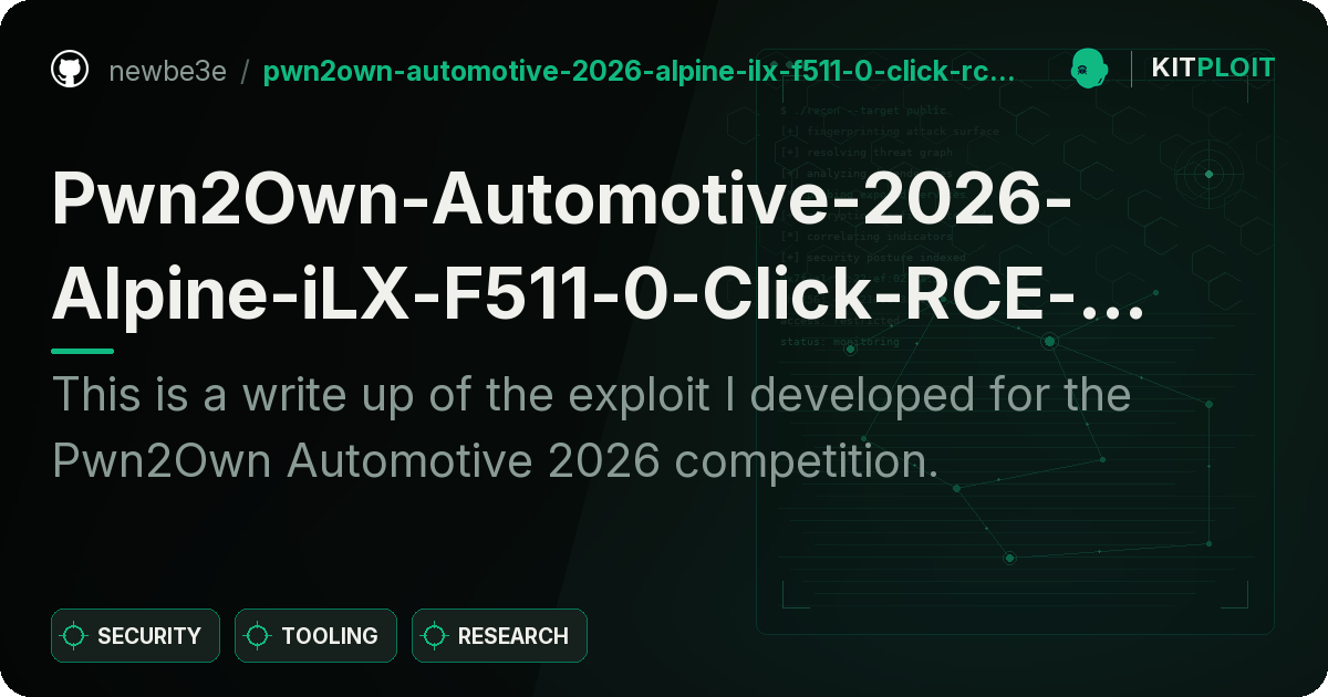 Pwn2Own-Automotive-2026-Alpine-iLX-F511-0-Click-RCE-Exploit-Writeup preview
