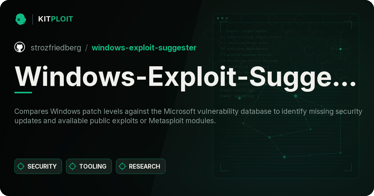 Windows-Exploit-Suggester preview